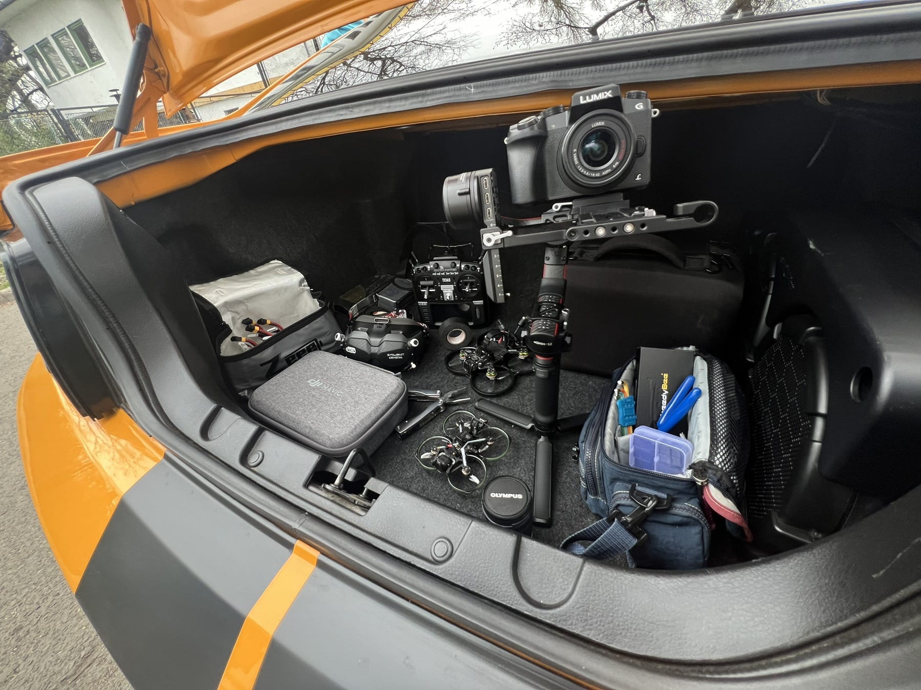 Camera equipment inside a car